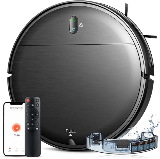 Robot Vacuum and Mop Combo, 2 in 1 Robotic Vacuum Cleaner with Schedule, App/Alexa/Voice Control, Slim 2.87", Self-Charging, Strong Suction & Long Runtime, Ideal for Hard Floor, Pet Hair, Carpet