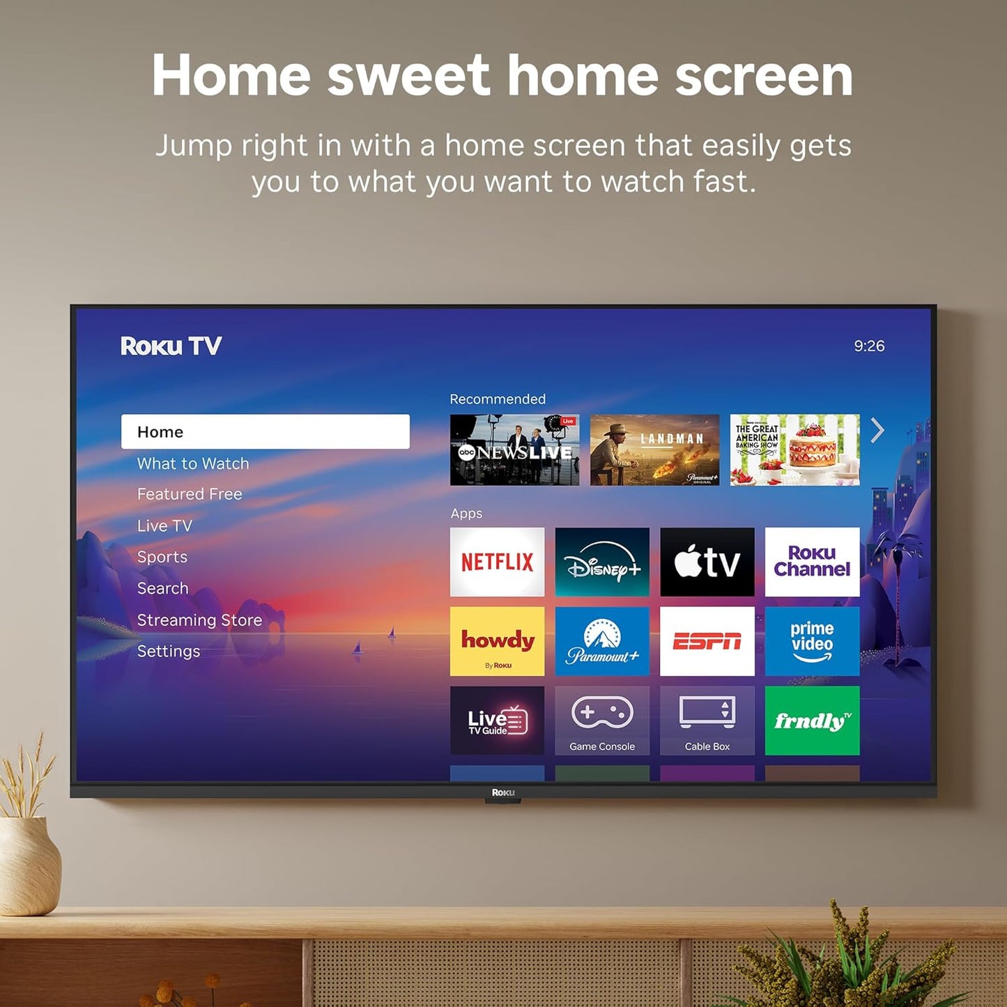 Roku Smart TV 2026 – 40-Inch Select Series, 1080p Full HD TV – Roku TV with Voice Remote – Flat Screen LED Television with Wi-Fi for Streaming Live Local News Sports & Movies, Bluetooth Headphone Mode